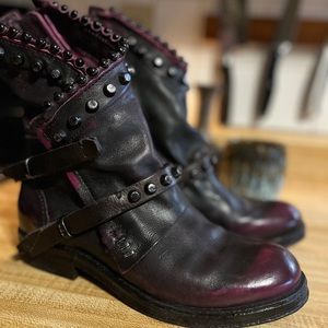 A.S.98 Vianne moto boots in fuchsia size 37